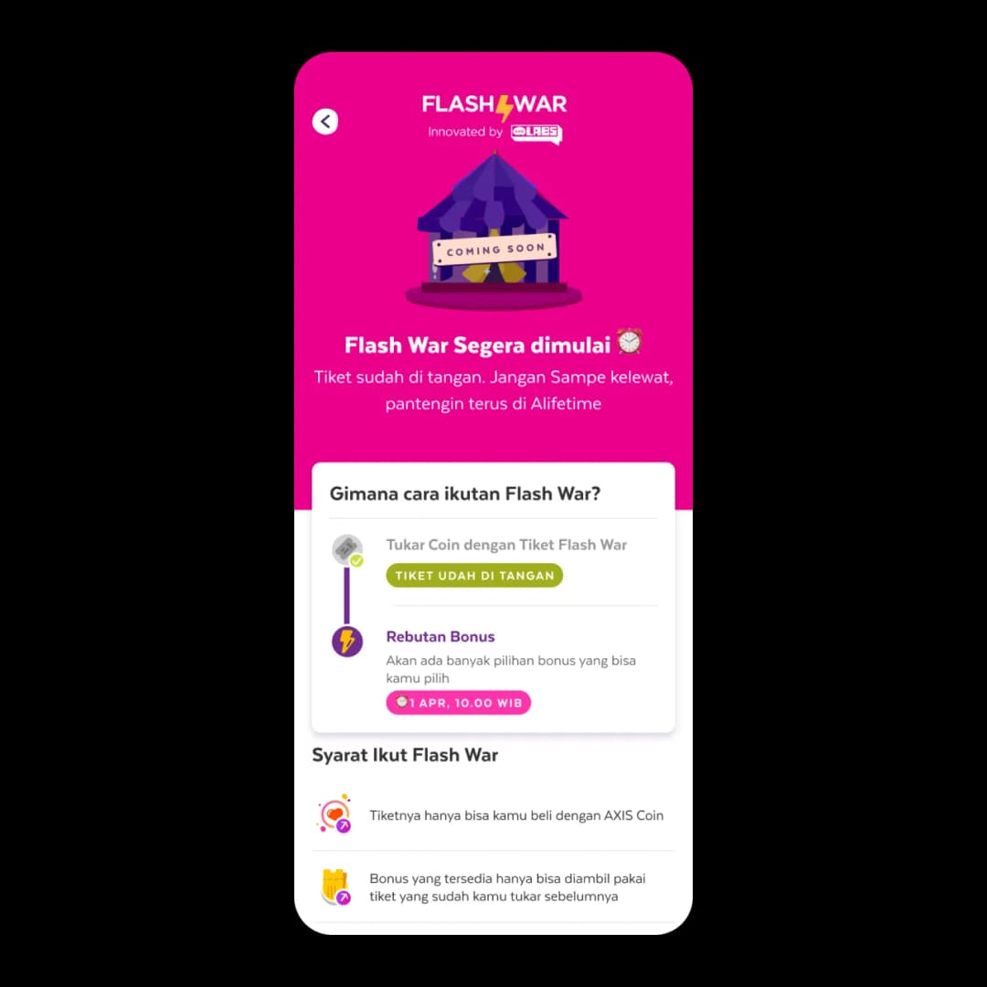 AXIS TUKAR COIN, AMBIL TIKET & REBUT BONUS DI FLASH WAR image gambar