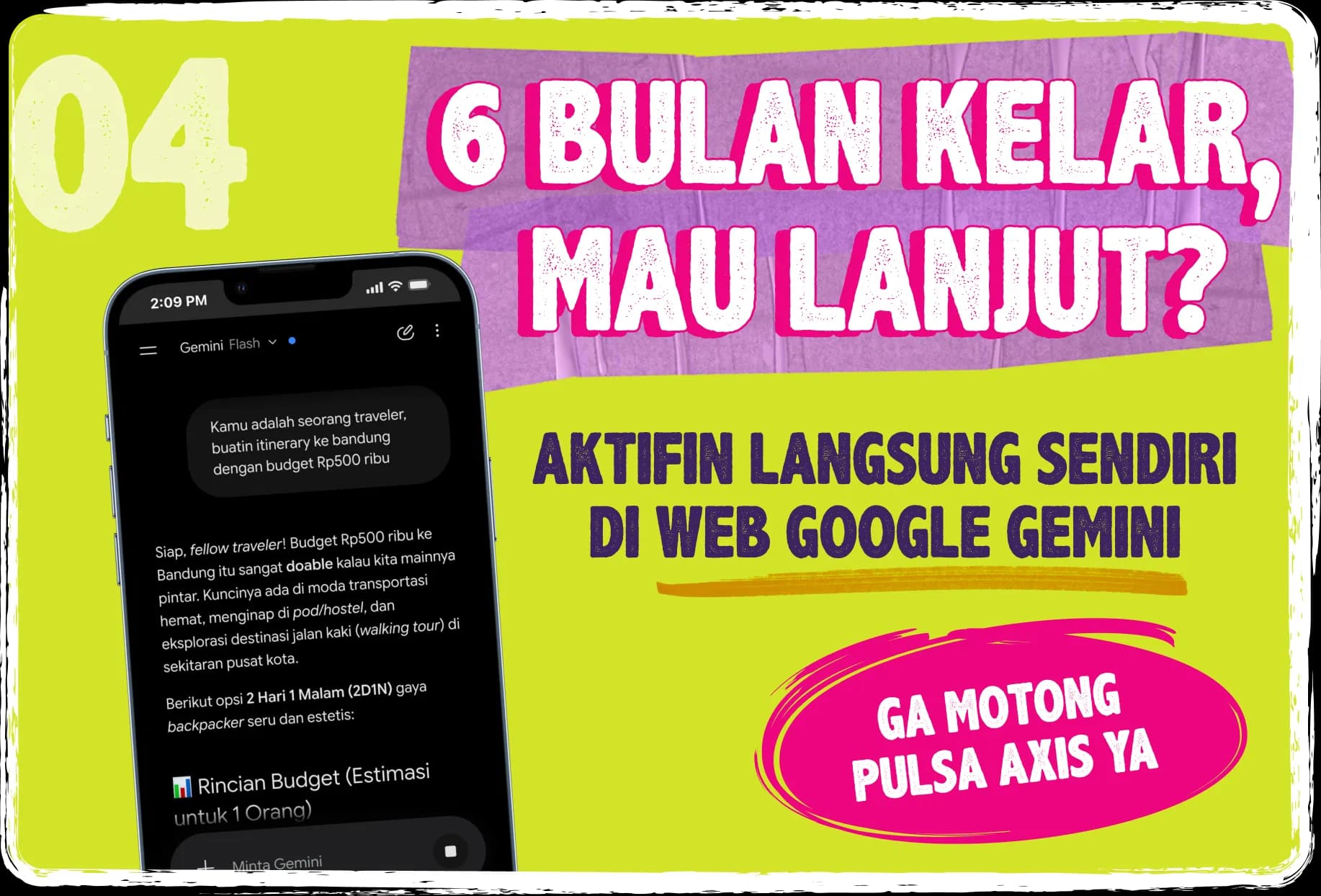 AXIS Skema Bonus AXIS Paket Plus Google Gemini 4 image gambar