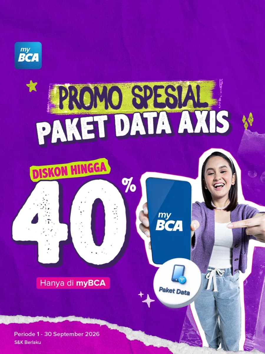AXIS Cuma di myBCA, Serbu Diskon AXIS hingga 40% Sekarang! image gambar