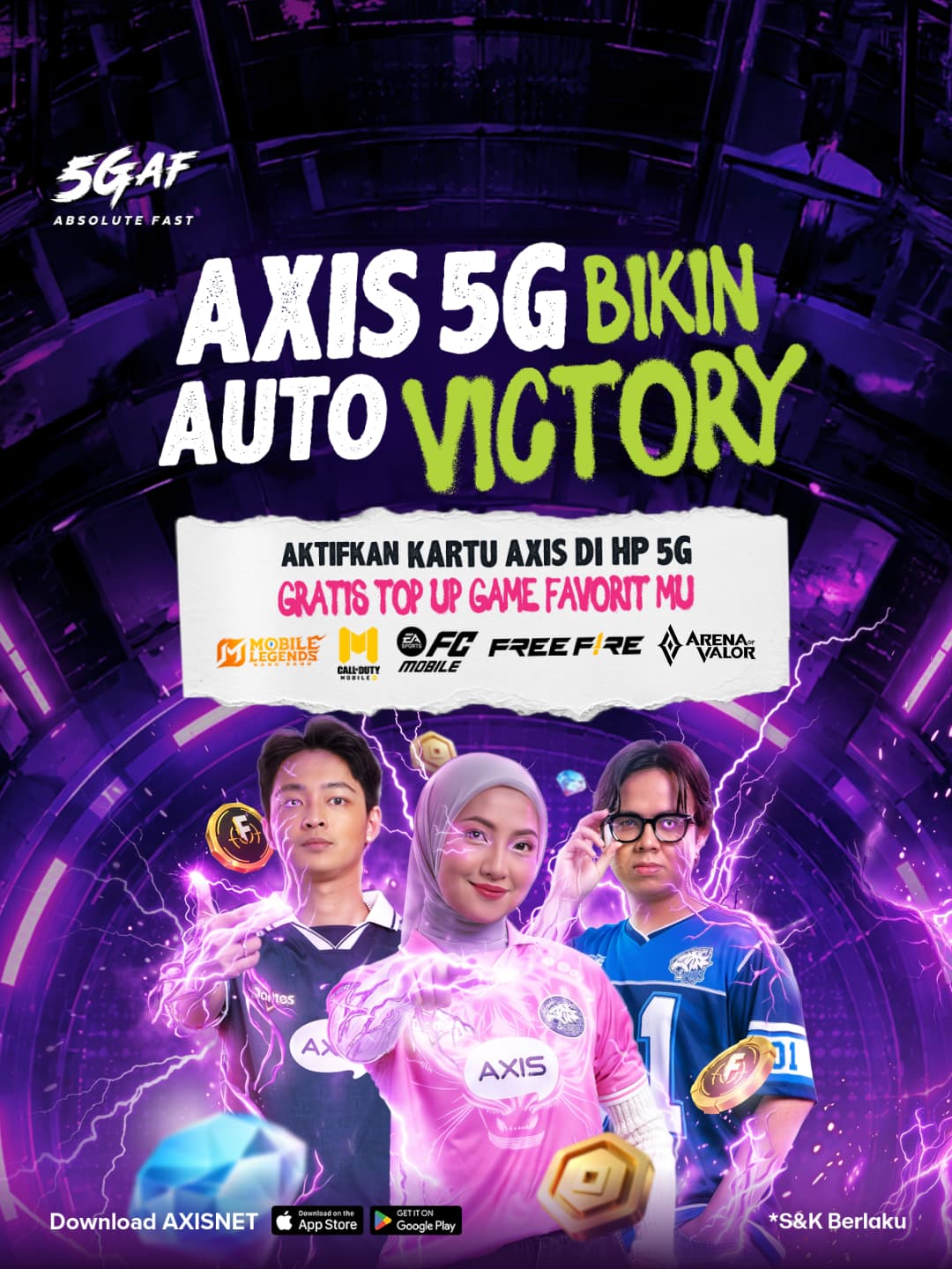 AXIS Aktivasi Kartu Perdana AXIS di HP 5Gmu, Gratis Game Top Up Favorit! image gambar